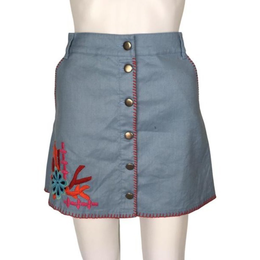 NWT Ramy Brook Women's Coverup Mini Skirt Embroidery Floral Sz XS